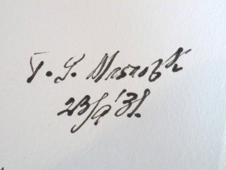 Autogram prezidenta Masaryka